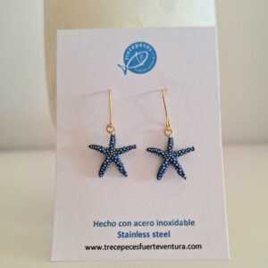 Pendientes de estrella de mar de acero inoxidable, diseño exclusivo inspirado en Fuerteventura.